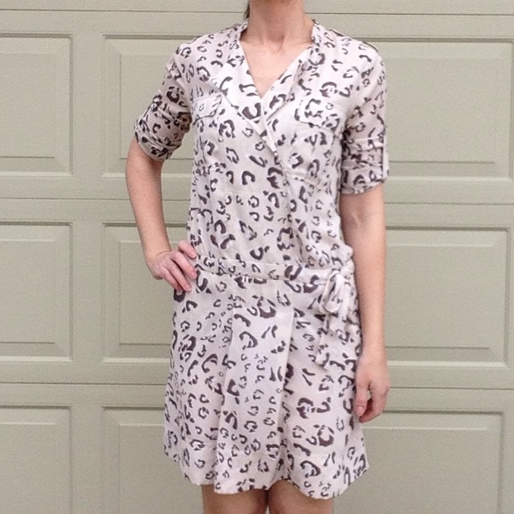 tan leopard print dress